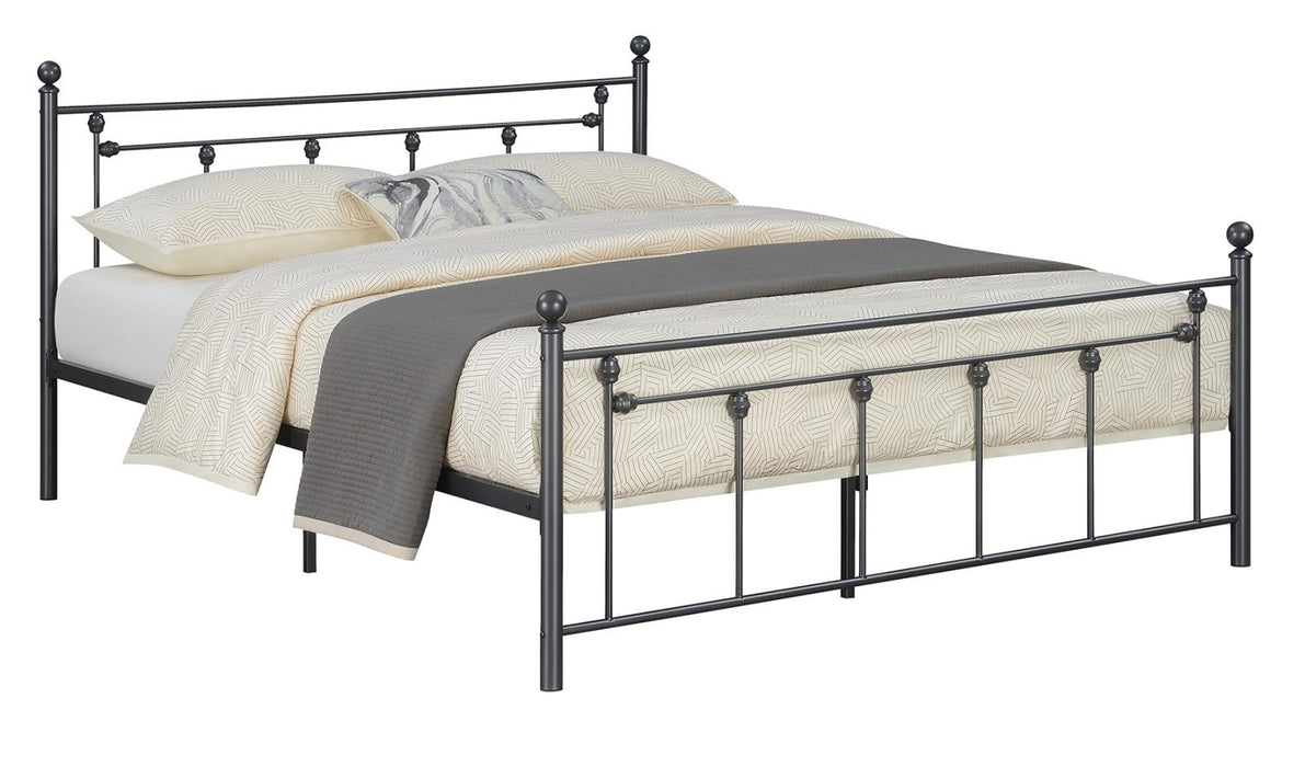 Canon Queen Metal Slatted Headboard Platform Bed - Gunmetal image