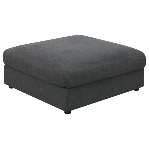 Serene Upholstered Rectangular Ottoman Charcoal image