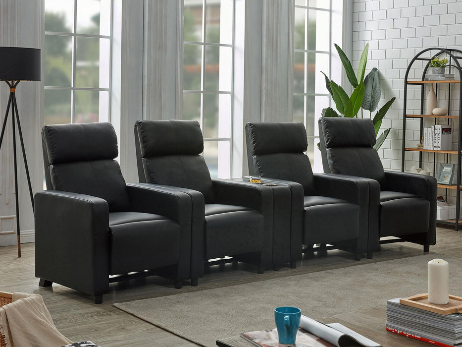 Toohey Upholstered Tufted Recliner Home Theater Set