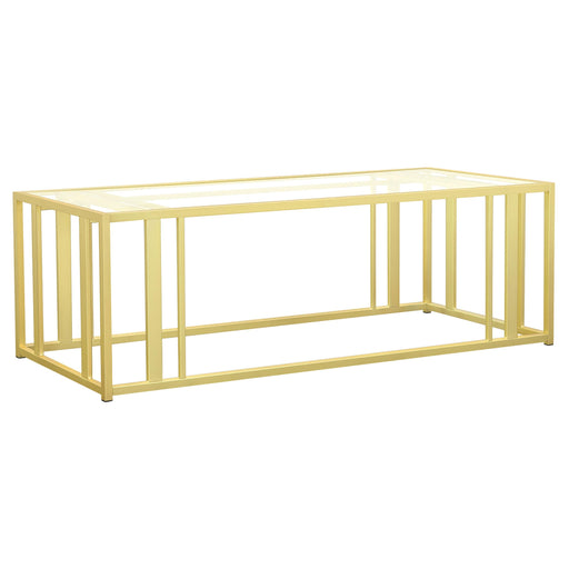 Adri Metal Frame Coffee Table Matte Brass image