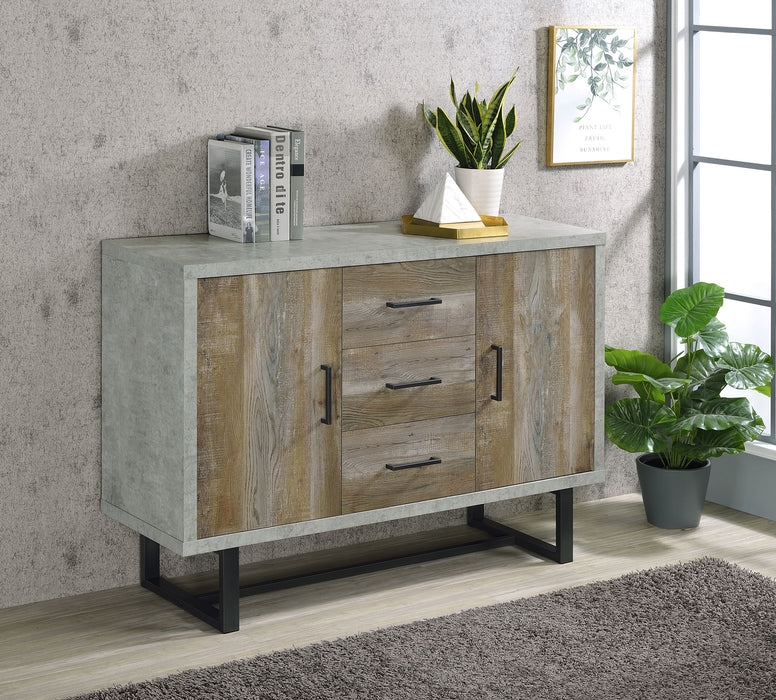 Abelardo 3-drawer Accent Cabinet Weathered Oak and Cement image