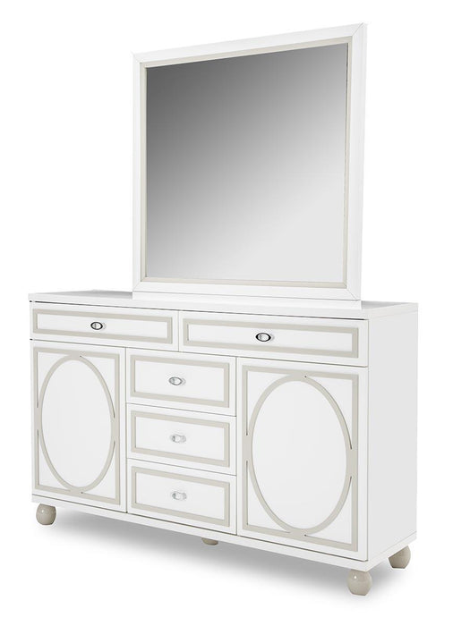 Sky Tower Dresser Mirror in White Cloud