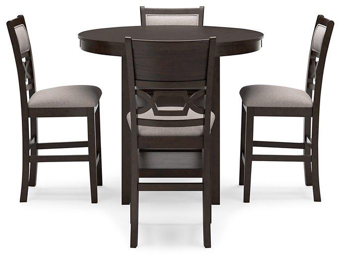 Langwest Counter Height Dining Table and 4 Barstools (Set of 5)