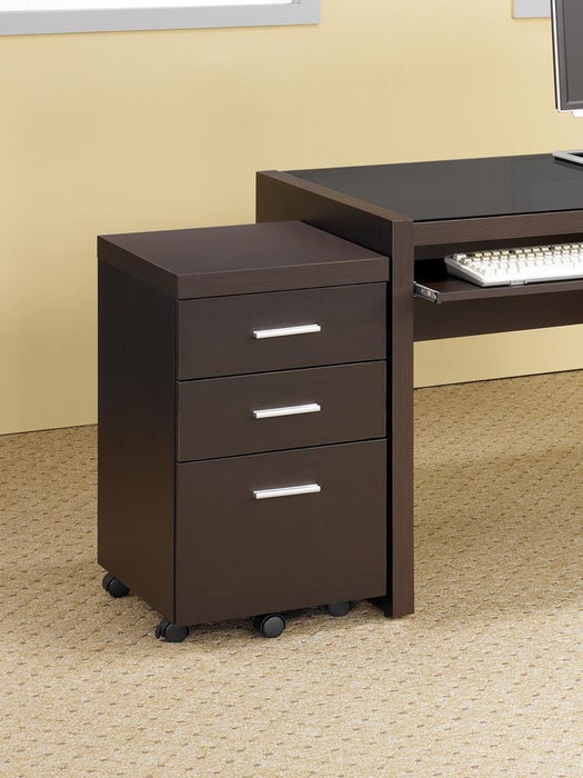 Skeena 3-drawer Mobile Storage Cabinet Cappuccino