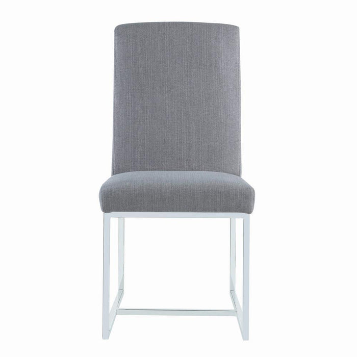 Mackinnon Upholstered Side Chairs Grey and Chrome (Set of 2)