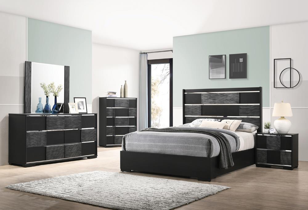 Blacktoft Queen Panel Bed Black