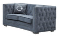 Zion Modern Style Gray Loveseat with Steel legs image