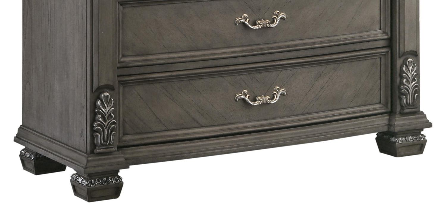 Silvy Transitional Style Chest in Gray finish Wood