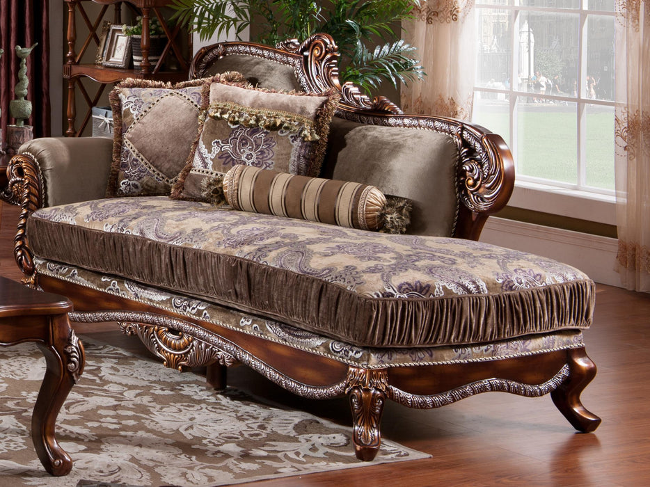 Janet Traditional Style Chaise in Cherry finish Wood image