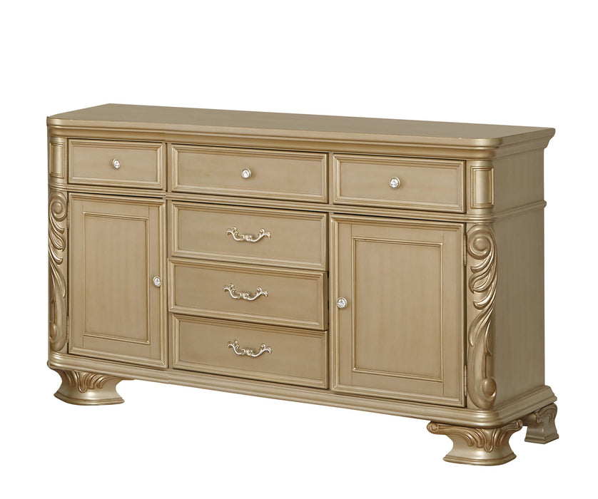 Miranda Transitional Style Dining Buffet in Gold finish Wood image