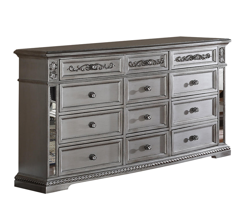 Pamela Transitional Style Dresser in Silver finish Wood image