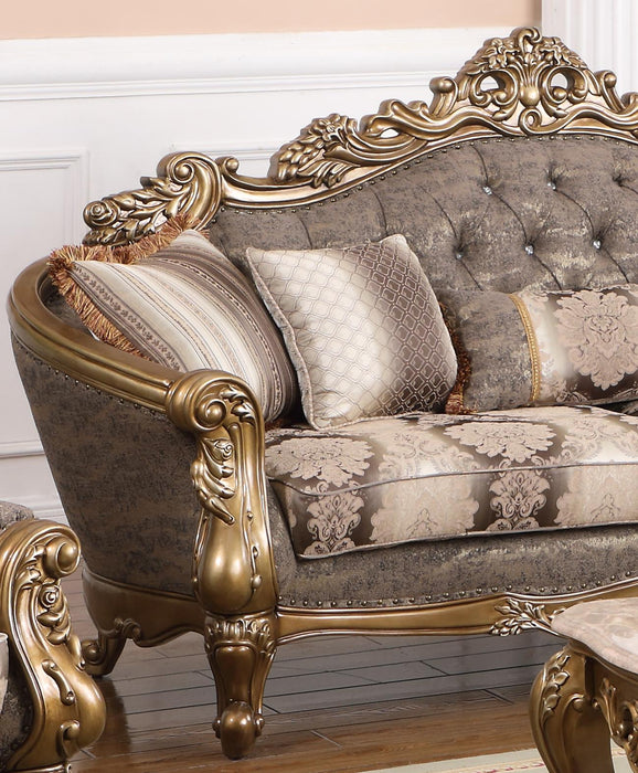 Amelia Traditional Style Sofa in Bronze finish Wood