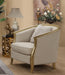 Cora Modern Style Beige Chair in Gold finish image