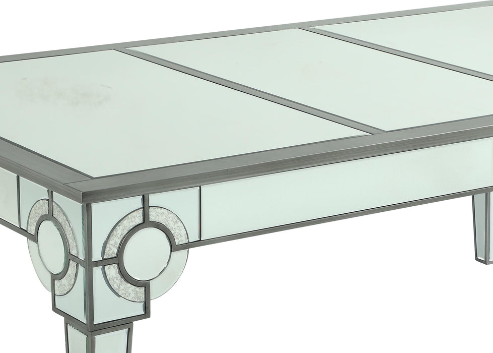 Zoe Modern Style Glass DiningTable with Silver fiinish