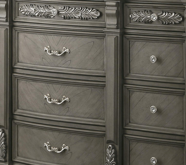 Silvy Transitional Style Dresser in Gray finish Wood