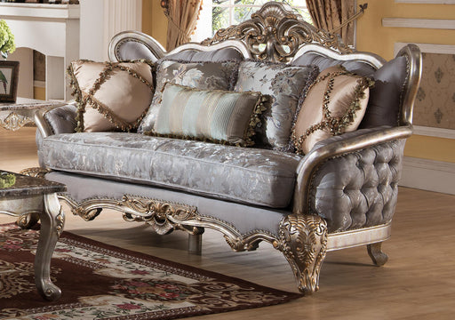 Oprah Traditional Style Loveseat in Metallic finish Wood image