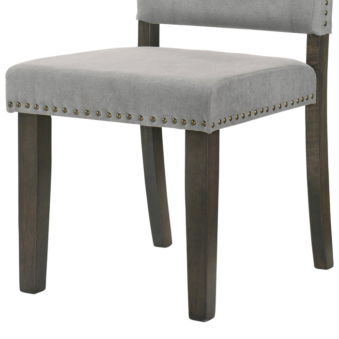 Asbury Transitional Style Dining Chair in Gray Fabric