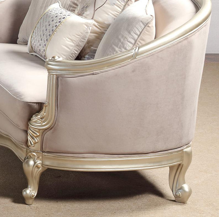 Elanor Traditional Style Loveseat in Champagne finish Wood