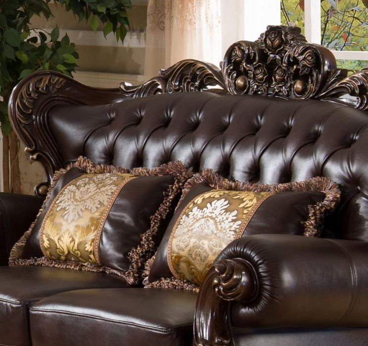 Vanessa Traditional Style Loveseat in Walnut finish Wood