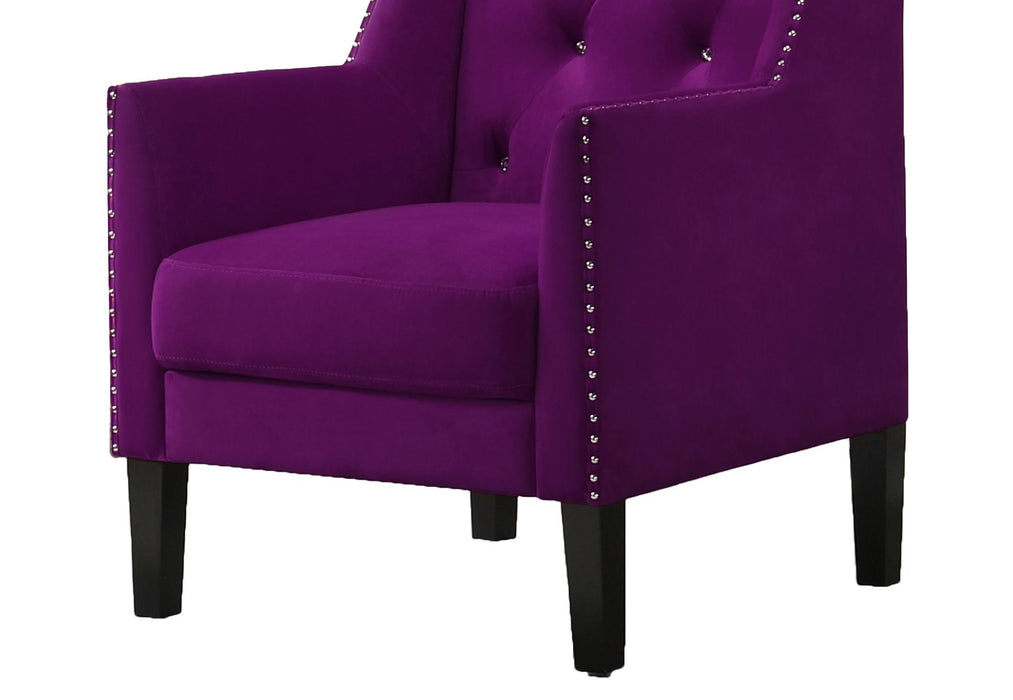 Hollywood Transitional Style Purple Accent Chair