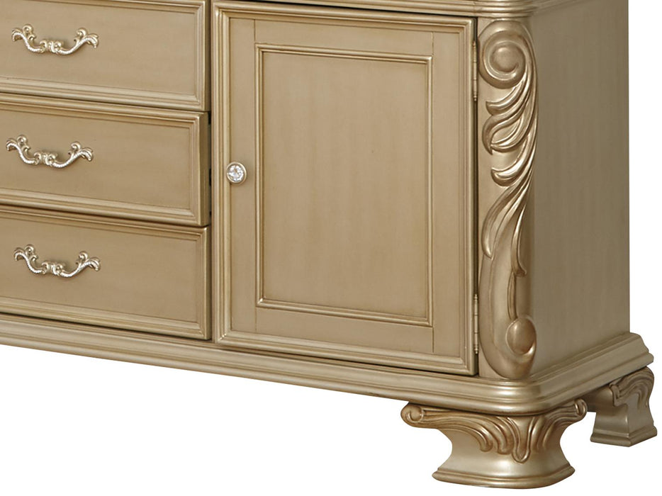 Miranda Transitional Style Dining Buffet in Gold finish Wood