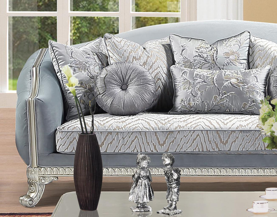 Venus Transitional Style Loveseat in Silver finish Wood