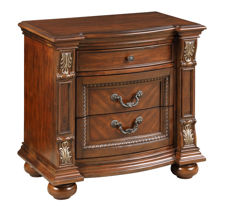 Viviana Traditional Style Nightstand in Caramel finish Wood image