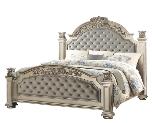 Platinum Traditional Style Queen Bed in Gold finish Wood image