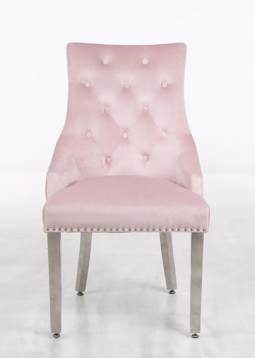 Leo Transitional Style Pink Accent Chair