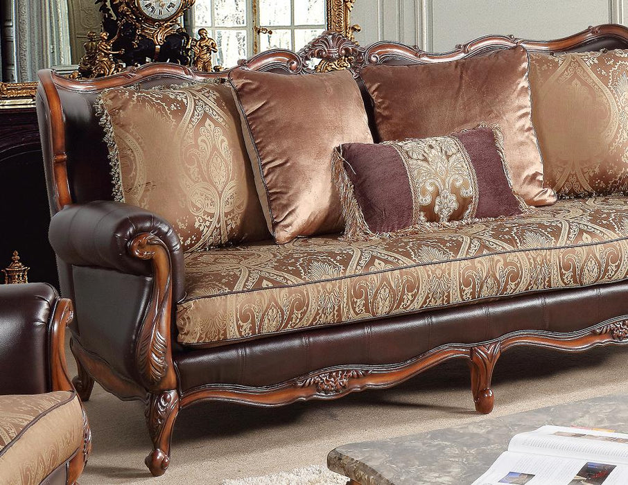 Anne Traditional Style Sofa in Cherry finish Wood