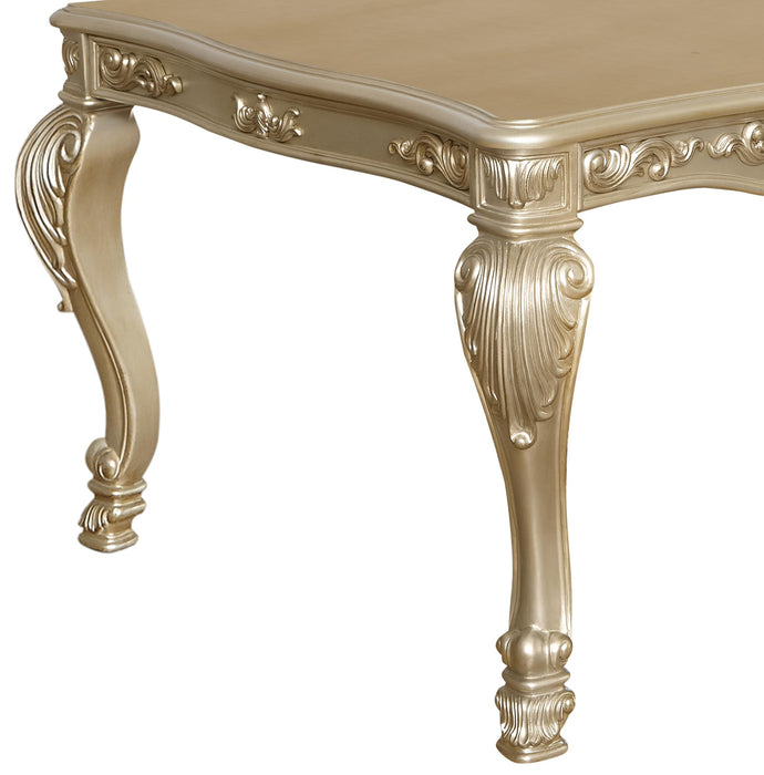 Miranda Transitional Style Dining Table in Gold finish Wood