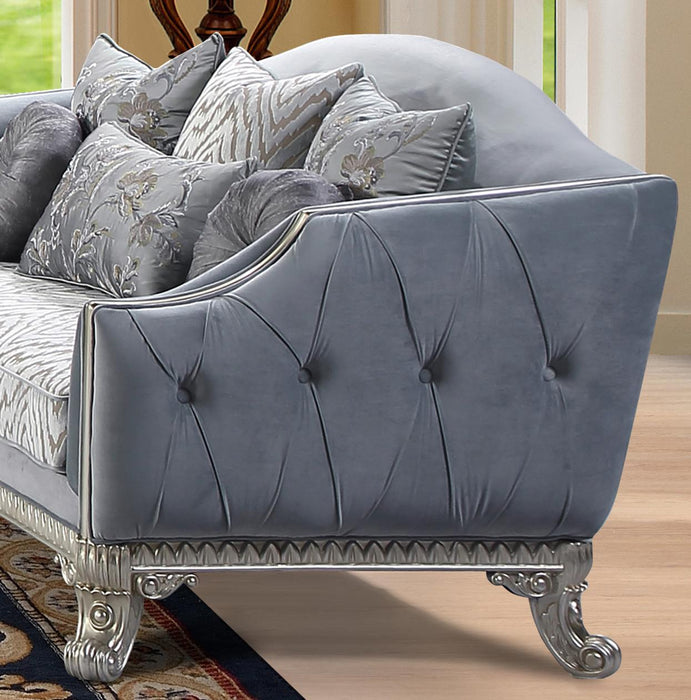 Venus Transitional Style Sofa in Silver finish Wood