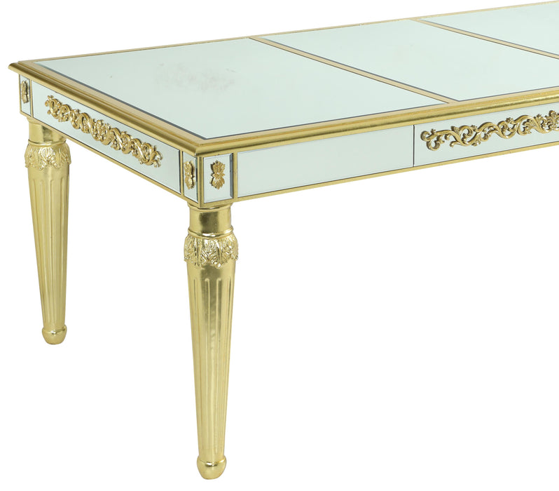 Queen Gold Modern Style Dining Table in Gold finish Wood