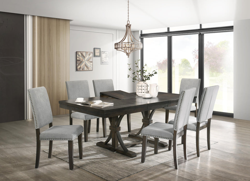 Asbury Transitional Style Dining Chair in Gray Fabric