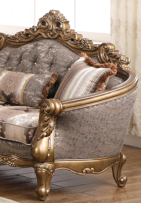 Amelia Traditional Style Loveseat in Bronze finish Wood