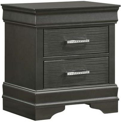 Galaxy Home Brooklyn 2 Drawer Nightstand in Metallic Grey GHF-733569339099 image