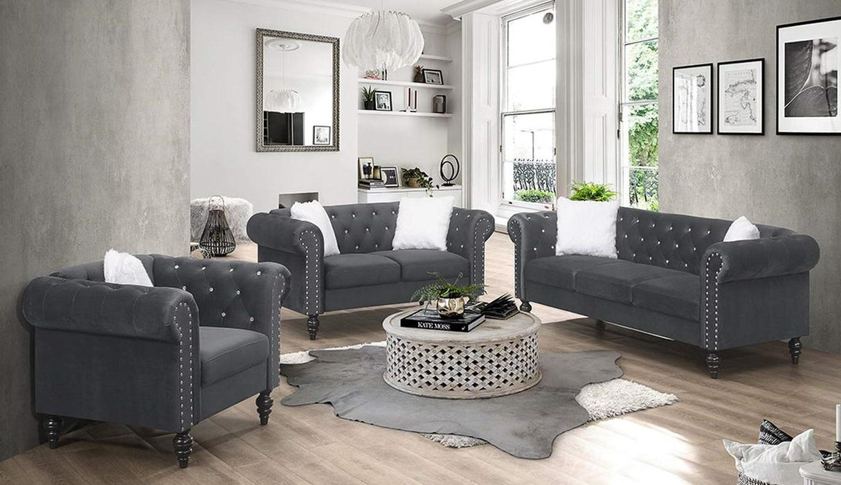 Galaxy Home Emma Loveseat in Gray GHF-808857544742