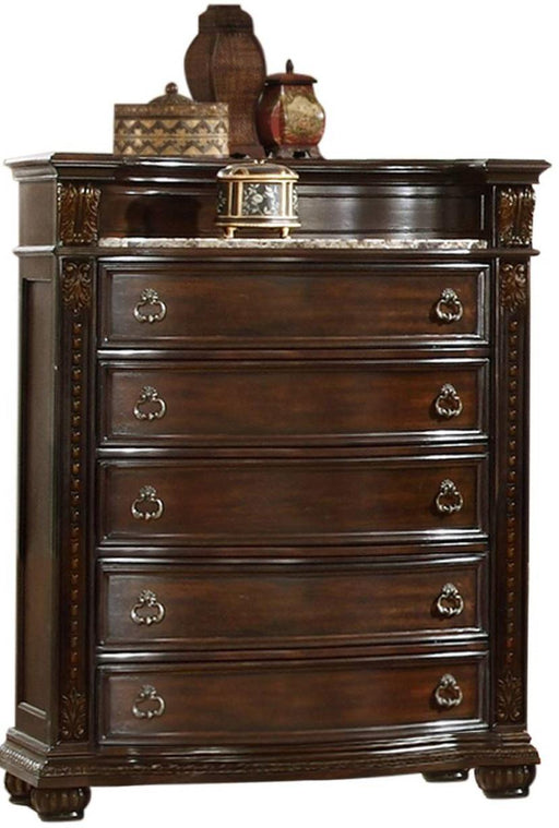 Galaxy Home Roma 5 Drawer Chest in Dark Walnut GHF-808857853837 image