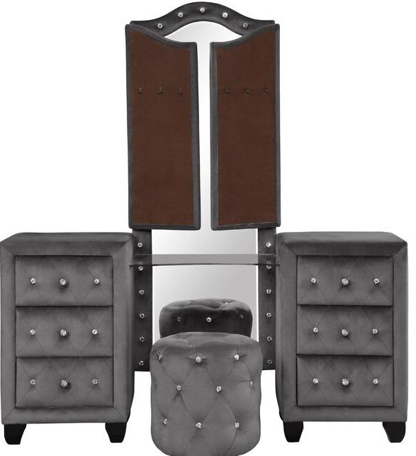 Galaxy Home Sophia Vanity Set in Gray GHF-733569202201