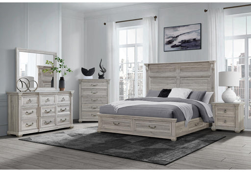 TATUM NATURAL KING BED GROUP WITH STORAGE image