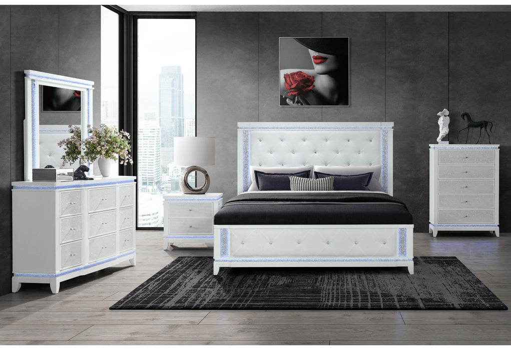 ALINA WHITE FULL BED GROUP WITH LED image