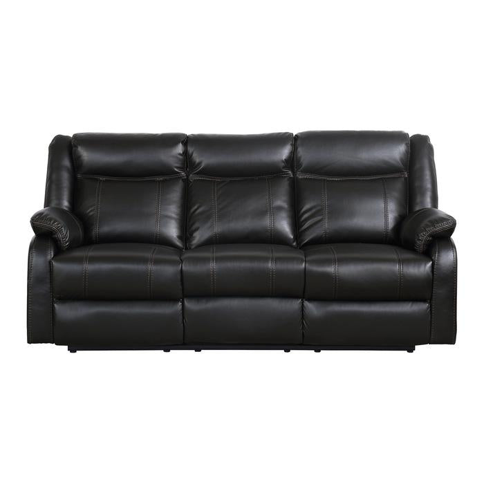 Jude Double Glider Recliner Sofa in Black 8201BLK-3 image