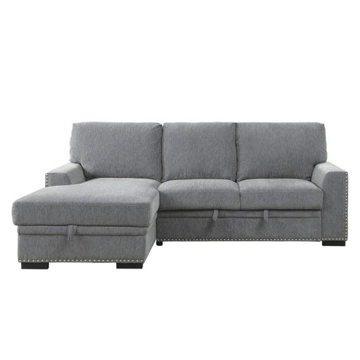 Morelia 2pc Sectional with Pull Out Bed and Left Chaise in Dark Gray 9468DG*2LC2R image