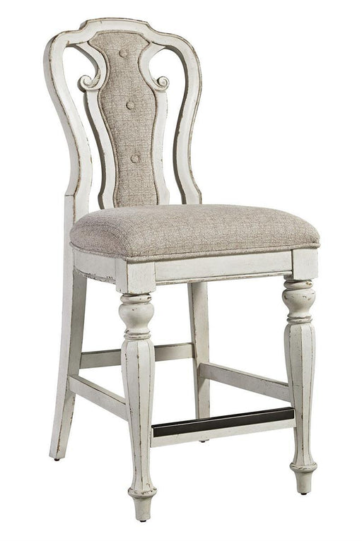 Liberty Furniture Magnolia Manor Upholstered Counter Height Chair in Antique White (Set of 2) image